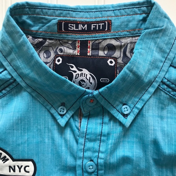 DRILL NYC  Long Sleeve Button Down Shirt! M - SLIM - Picture 15 of 16